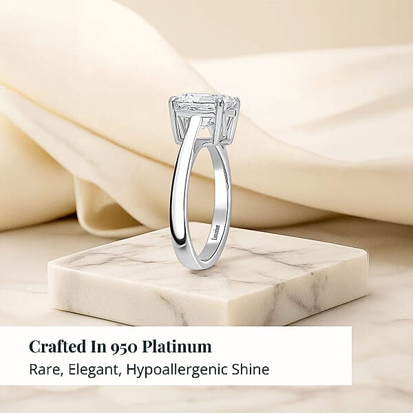 Shop Lc IGI Certified Luxuriant Asscher Cut Luxuriant Lab Grown Diamond Solitaire Ring In 950 Platinum 3.00 Ctw