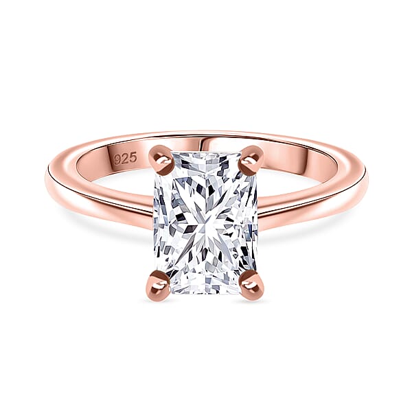 Shop Lc IGI Certified Luxuriant Lab Grown Diamond E-F VS 1.00 Ctw Solitaire Ring In 18K Vermeil Rose Gold Sterling Silver (Del. In 10-12 Days)