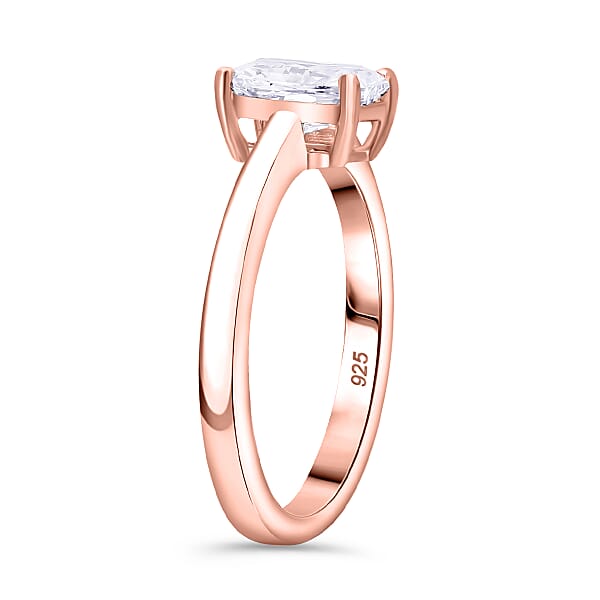 Shop Lc IGI Certified Luxuriant Lab Grown Diamond E-F VS 1.00 Ctw Solitaire Ring In 18K Vermeil Rose Gold Sterling Silver (Del. In 10-12 Days)