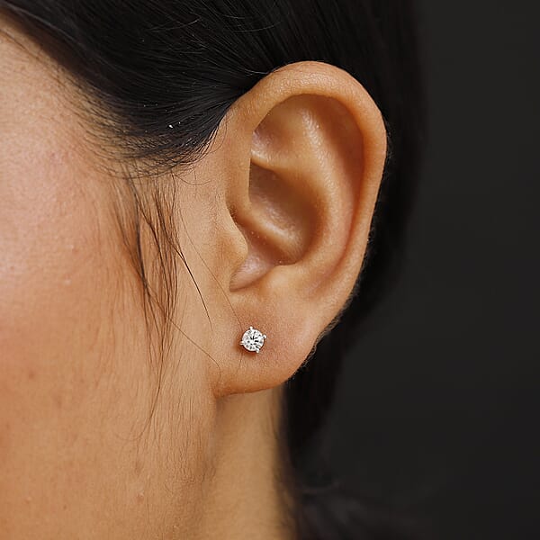 Shop Lc IGI Certified Luxuriant Lab Grown Diamond E-F VS 1.00 Ctw Stud Earrings In Platinum Over Sterling Silver