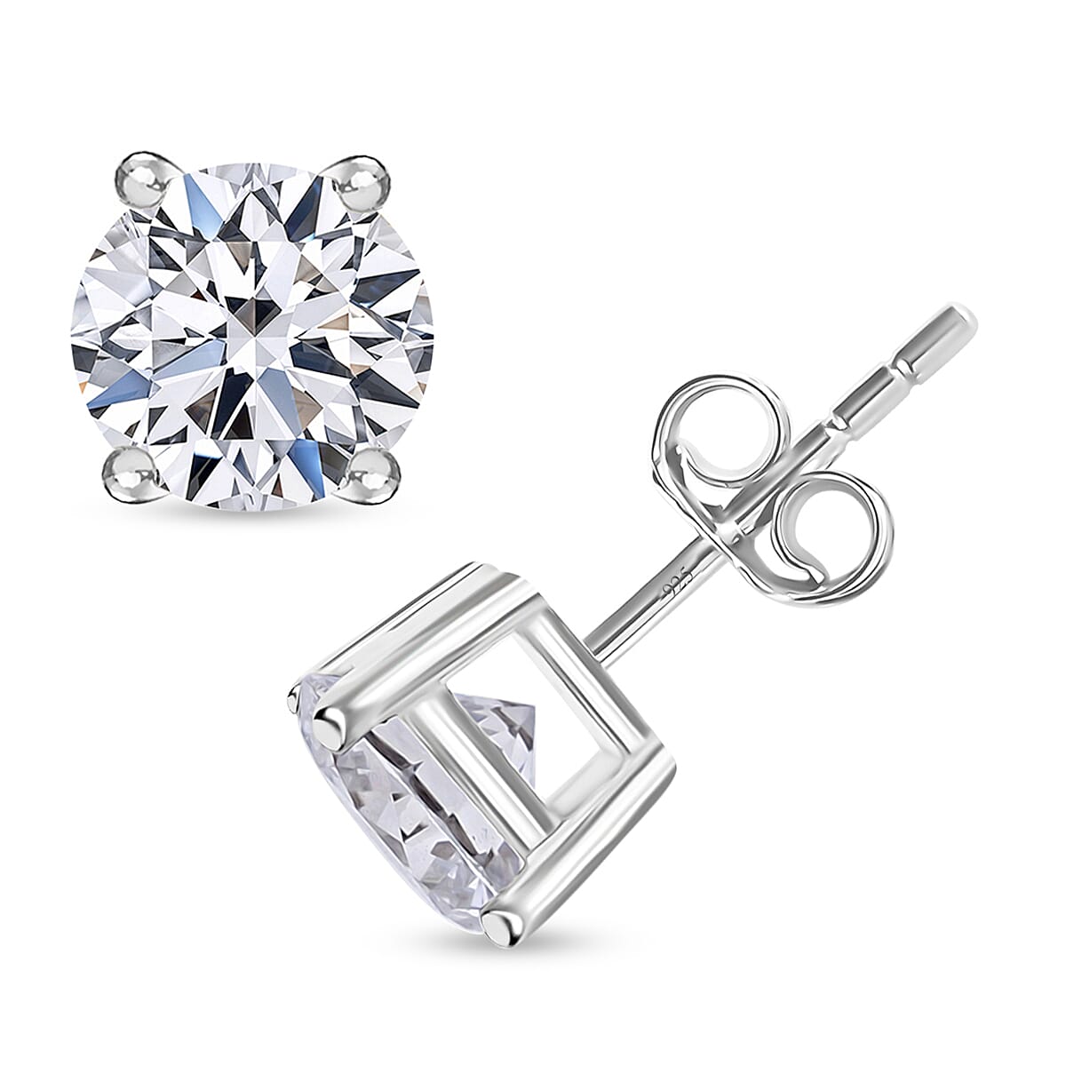 shop lc IGI Certified Luxuriant Lab Grown Diamond E-F VS 1.00 ctw Stud Earrings in Platinum Over Sterling Silver