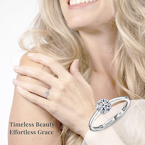 Shop Lc IGI Certified Luxuriant Lab Grown Diamond E-F VS 1.00 Ctw Solitaire Ring In 10K White Gold (Del. In 10-15 Days)