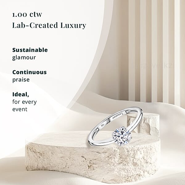 Shop Lc IGI Certified Luxuriant Lab Grown Diamond E-F VS 1.00 Ctw Solitaire Ring In 10K White Gold (Del. In 10-15 Days)