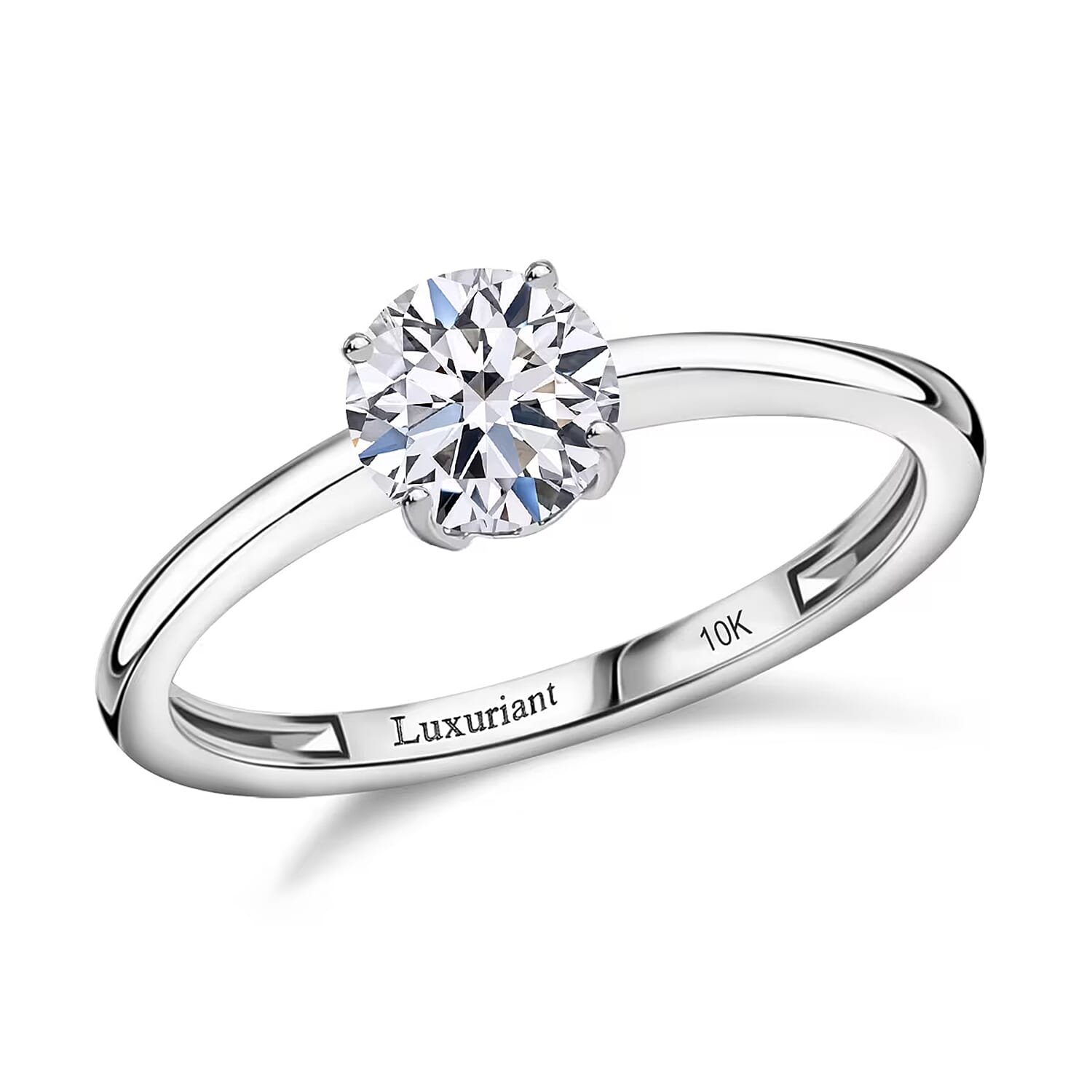 shop lc IGI Certified Luxuriant Lab Grown Diamond E-F VS 1.00 ctw Solitaire Ring in 10K White Gold (Del. in 10-15 Days)