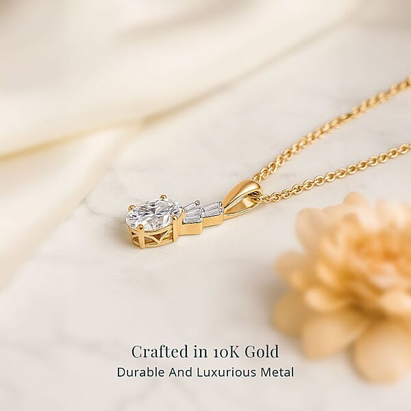 Shop Lc IGI Certified Luxuriant Lab Grown Diamond E-F VS 1.35 Ctw Pendant Necklace In 10K Yellow Gold 20 Inches
