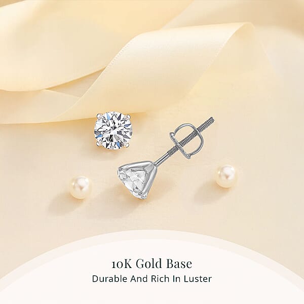 Shop Lc IGI Certified Luxuriant Lab Grown Diamond E-F VS 2.00 Ctw Solitaire Stud Earrings In 10K White Gold