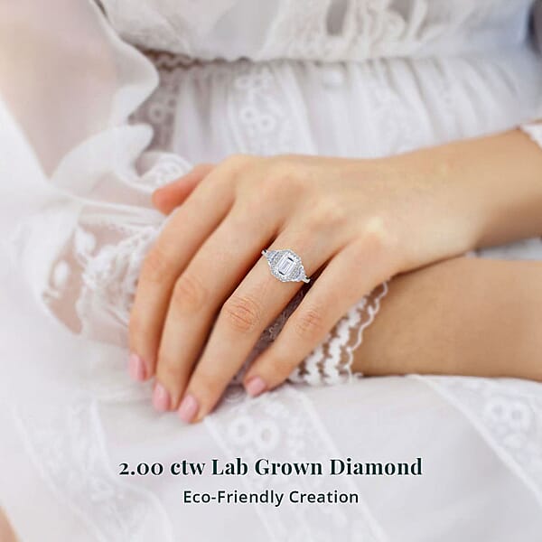 Shop Lc IGI Certified Luxuriant Lab Grown Diamond E-F VS 2.00 Ctw Ring In 950 Platinum 5.75 Grams