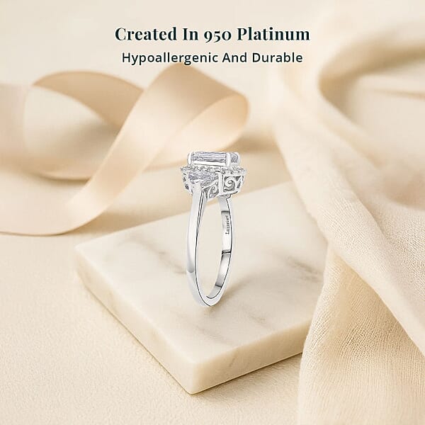 Shop Lc IGI Certified Luxuriant Lab Grown Diamond E-F VS 2.00 Ctw Ring In 950 Platinum 5.75 Grams