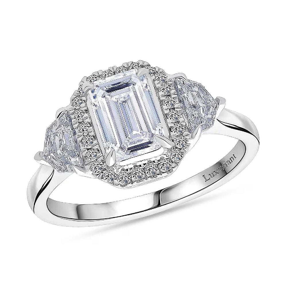 shop lc IGI Certified Luxuriant Lab Grown Diamond E-F VS 2.00 ctw Ring in 950 Platinum 5.75 Grams