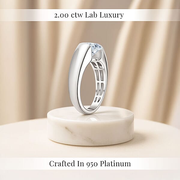 Shop Lc IGI Certified Luxuriant Lab Grown Diamond E-F VS 2.00 Ctw Tension Set Ring In 950 Platinum 9.50 Grams