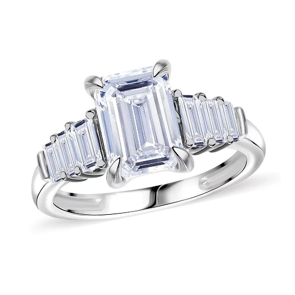 shop lc IGI Certified Luxuriant Lab Grown Diamond E-F VS 2.50 ctw Art Deco Ring in 950 Platinum 4.25 Grams