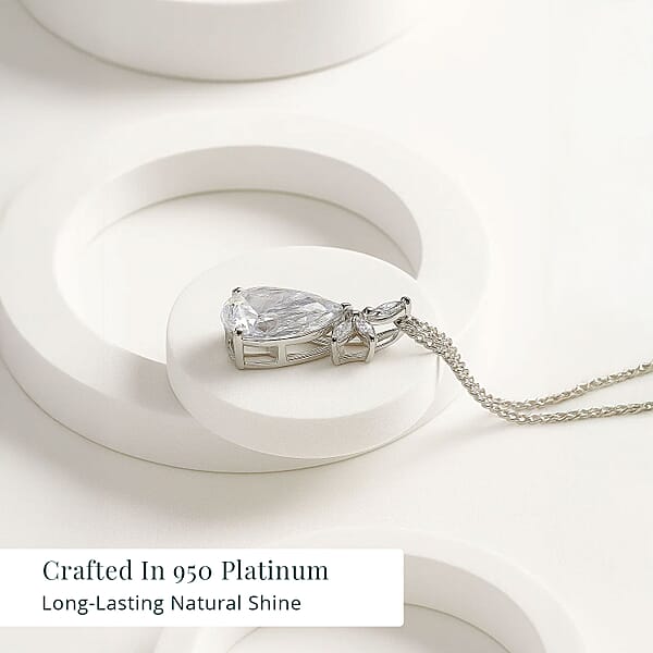 Shop Lc IGI Certified Luxuriant Lab Grown Diamond E-F VS 2.00 Ctw Elysian Bloom Pendant Necklace In 950 Platinum 20 Inches