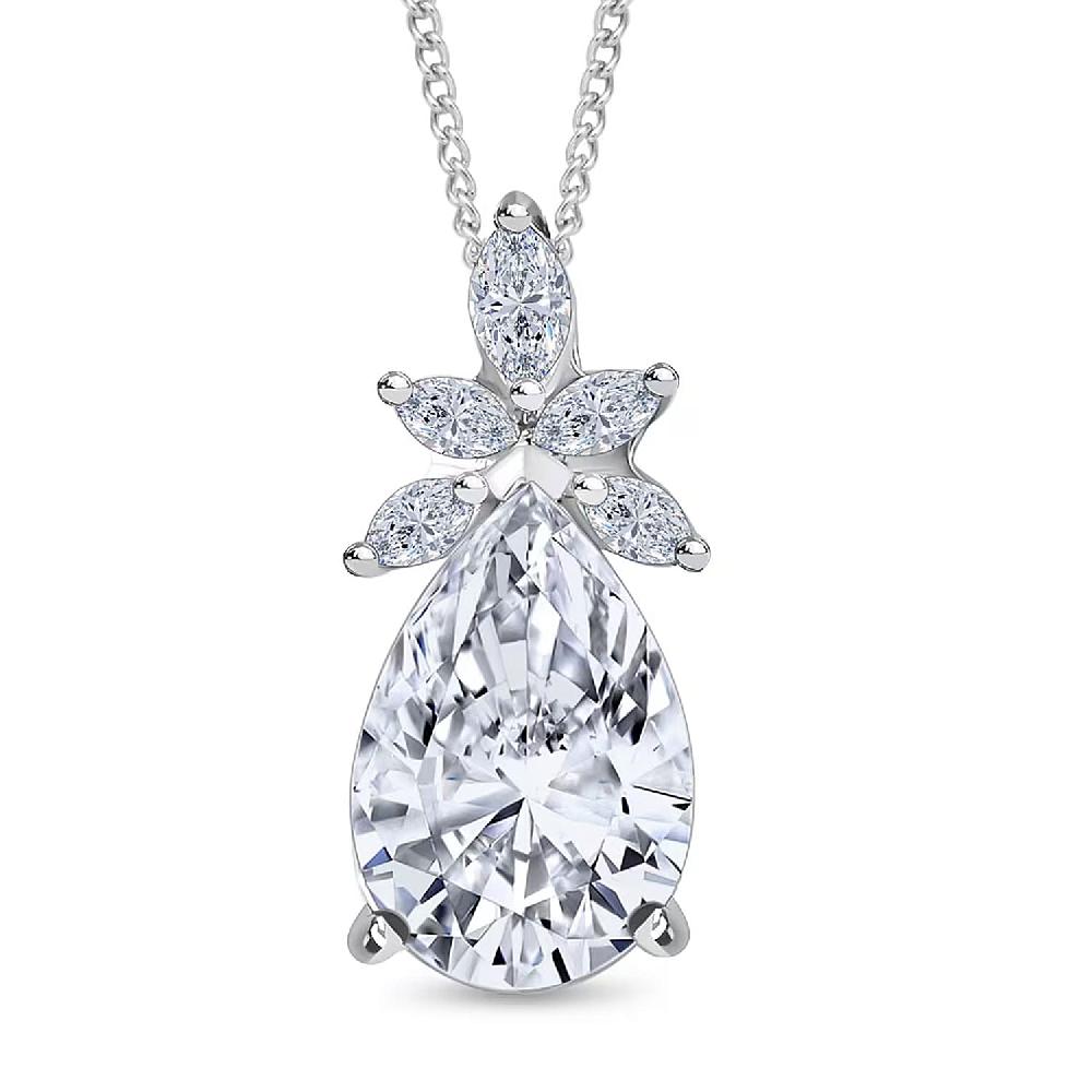 shop lc IGI Certified Luxuriant Lab Grown Diamond E-F VS 2.00 ctw Elysian Bloom Pendant Necklace in 950 Platinum 20 Inches