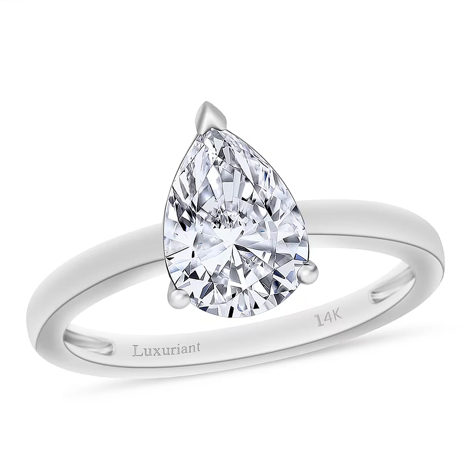 shop lc IGI Certified Luxuriant Lab Grown Diamond E-F VS 2.00 ctw Ring in 14K White Gold (Del. in 10-12 Days)