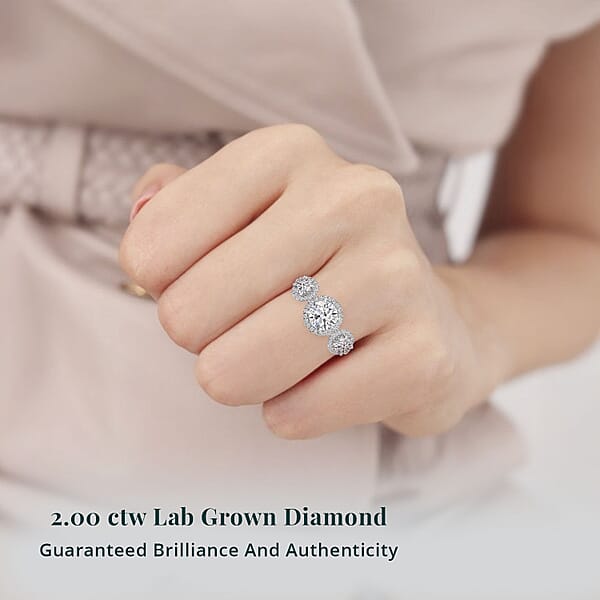 Shop Lc IGI Certified Luxuriant Lab Grown Diamond E-F VS 2.00 Ctw Ring In 950 Platinum