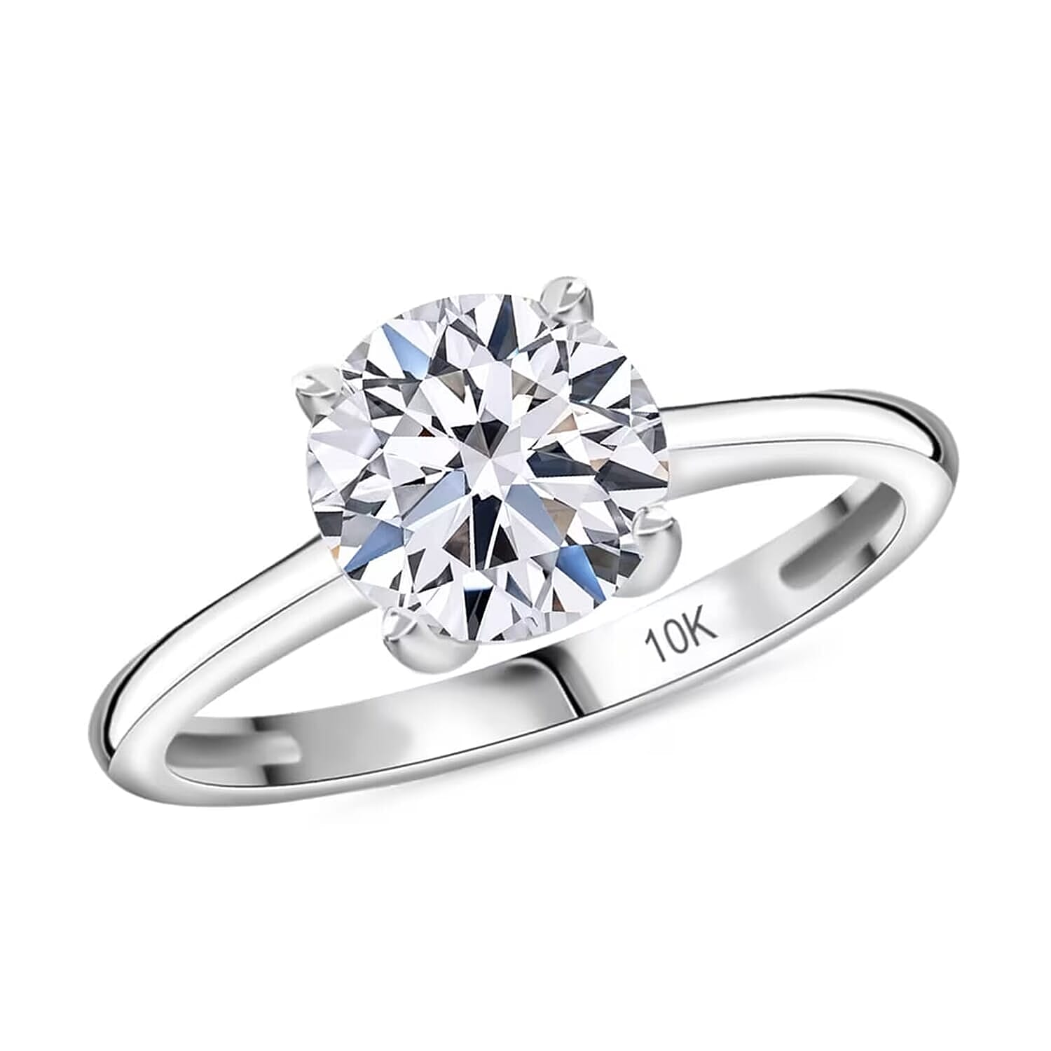shop lc IGI Certified Luxuriant Lab Grown Diamond E-F VS 3.00 ctw Solitaire Ring in 10K White Gold (Del. in 10-12 Days)