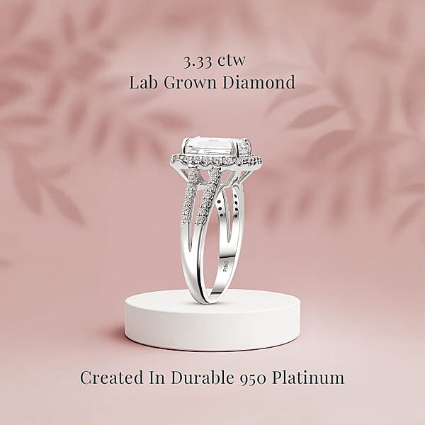Shop Lc IGI Certified Luxuriant Lab Grown Diamond E-F VS 3.33 Ctw Celestial Gate Ring In 950 Platinum