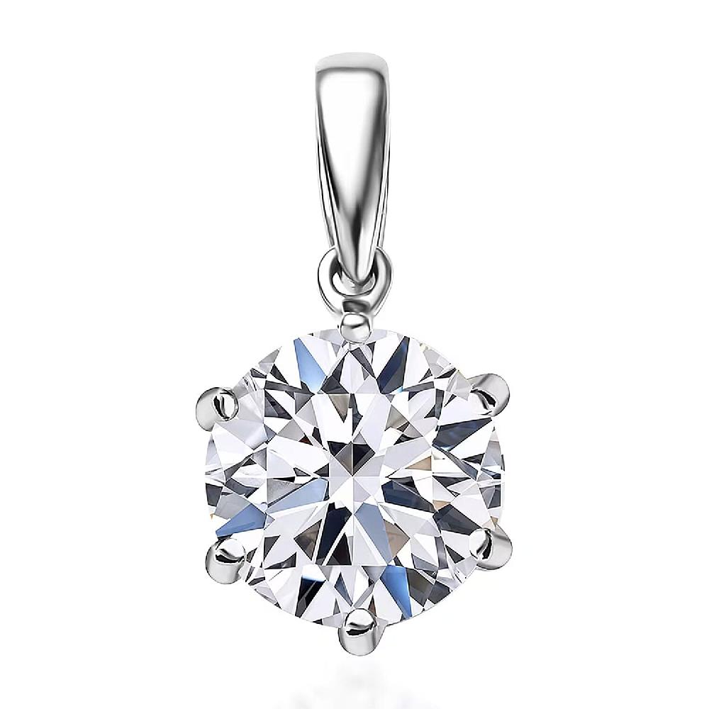 shop lc IGI Certified Luxuriant Lab Grown Diamond E-F VS 3.00 ctw Solitaire Pendant without Chain in 950 Palladium (Del. in 12-15 Days)