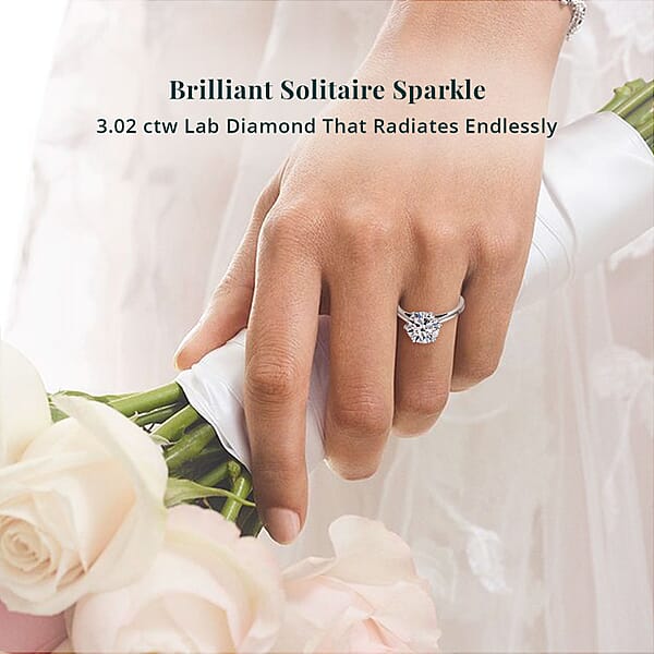 Shop Lc IGI Certified Luxuriant Lab Grown Diamond E-F VS 3.00 Ctw Solitaire Ring In 950 Palladium (Del. In 12-15 Days)