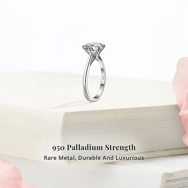 Shop Lc IGI Certified Luxuriant Lab Grown Diamond E-F VS 3.00 Ctw Solitaire Ring In 950 Palladium (Del. In 12-15 Days)