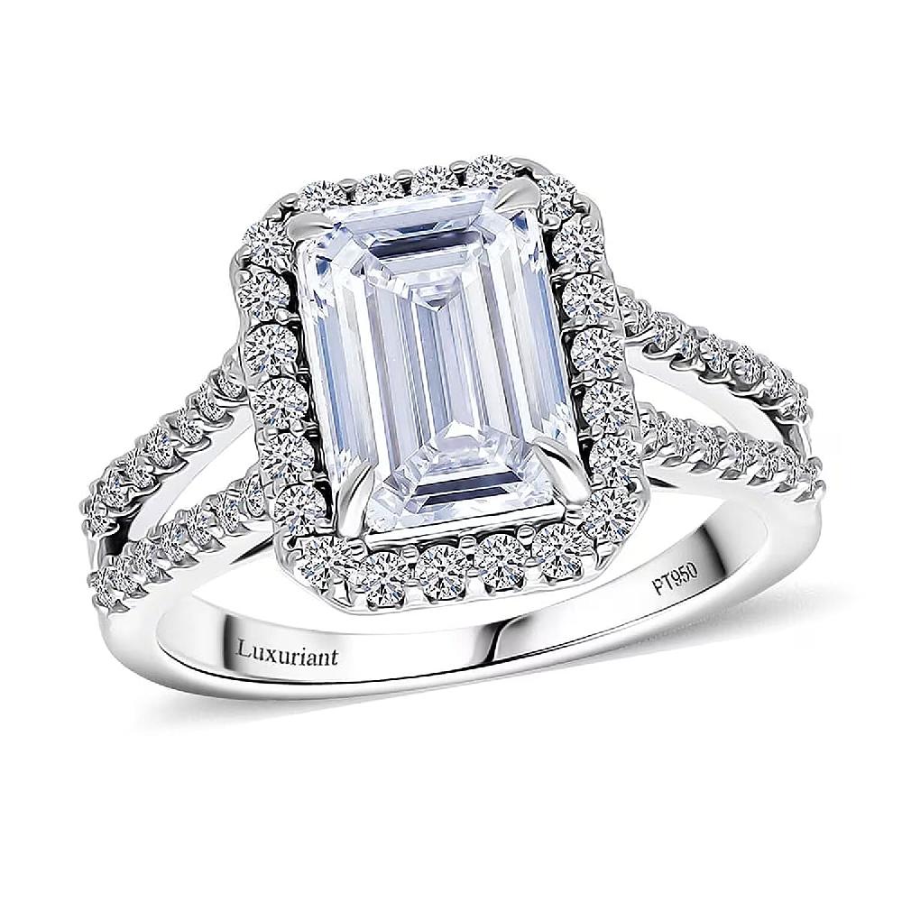 shop lc IGI Certified Luxuriant Lab Grown Diamond E-F VS 3.33 ctw Celestial Gate Ring in 950 Platinum