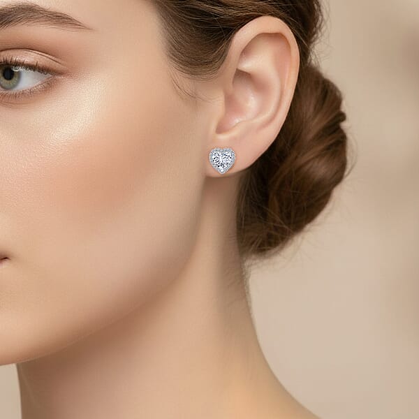Shop Lc IGI Certified Luxuriant Lab Grown Diamond E-F VS 5.50 Ctw The Heart's Aura Earrings In 950 Platinum