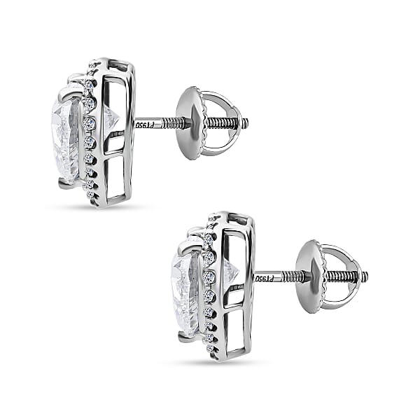 Shop Lc IGI Certified Luxuriant Lab Grown Diamond E-F VS 5.50 Ctw The Heart's Aura Earrings In 950 Platinum