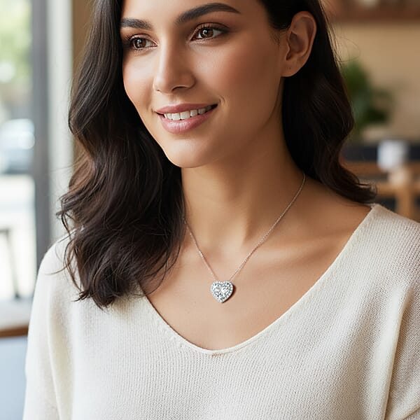 Shop Lc IGI Certified Luxuriant Lab Grown Diamond E-F VS 5.50 Ctw Forever Heart Crown Pendant Necklace In 950 Platinum 20 Inches 4.30 Grams