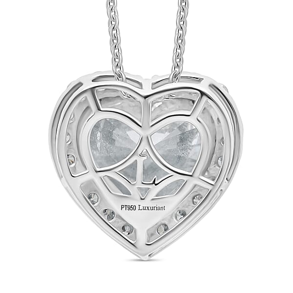 Shop Lc IGI Certified Luxuriant Lab Grown Diamond E-F VS 5.50 Ctw Forever Heart Crown Pendant Necklace In 950 Platinum 20 Inches 4.30 Grams