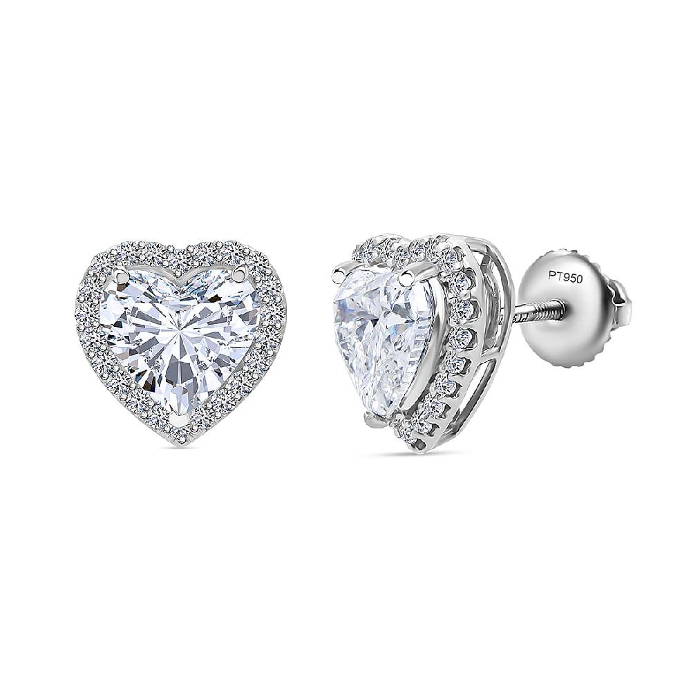 shop lc IGI Certified Luxuriant Lab Grown Diamond E-F VS 5.50 ctw The Heart's Aura Earrings in 950 Platinum