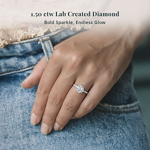 Shop Lc IGI Certified Luxuriant Lab Grown Diamond (E-F VS) Halo Ring In 950 Platinum 1.50 Ctw