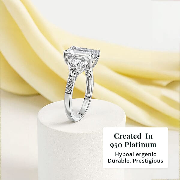 Shop Lc IGI Certified Luxuriant Lab Grown Diamond (E-F VS) Ring In 950 Platinum 4.00 Ctw