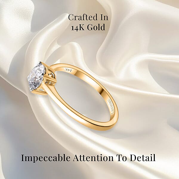 Shop Lc IGI Certified Luxuriant Lab Grown Diamond (E-F VS) Solitaire Ring In 14K Yellow Gold 1.00 Ctw