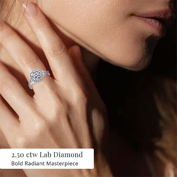 Shop Lc IGI Certified Luxuriant Lab Grown Diamond G VS 2.50 Ctw Ring In 14K White Gold