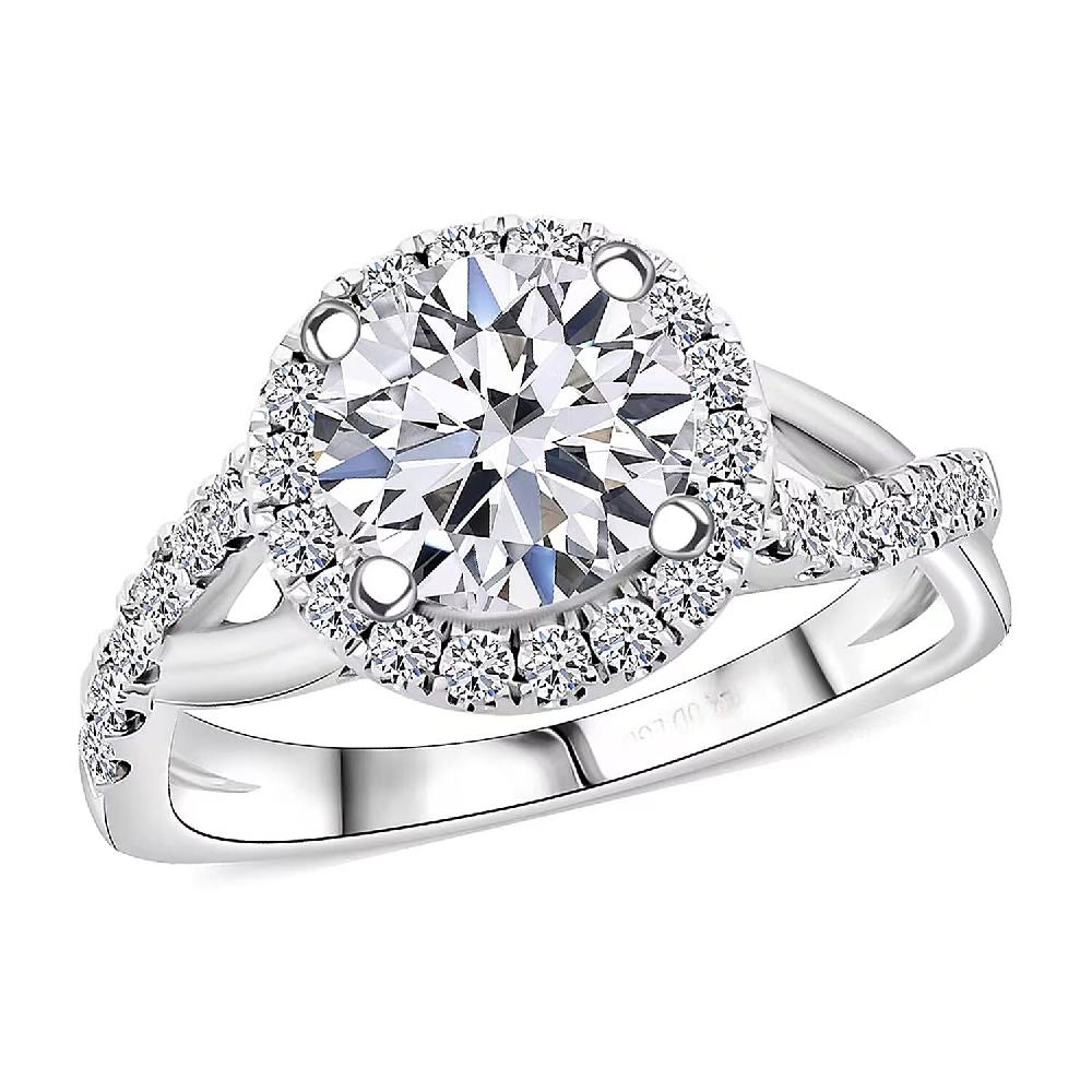 shop lc IGI Certified Luxuriant Lab Grown Diamond G VS 2.50 ctw Ring in 14K White Gold