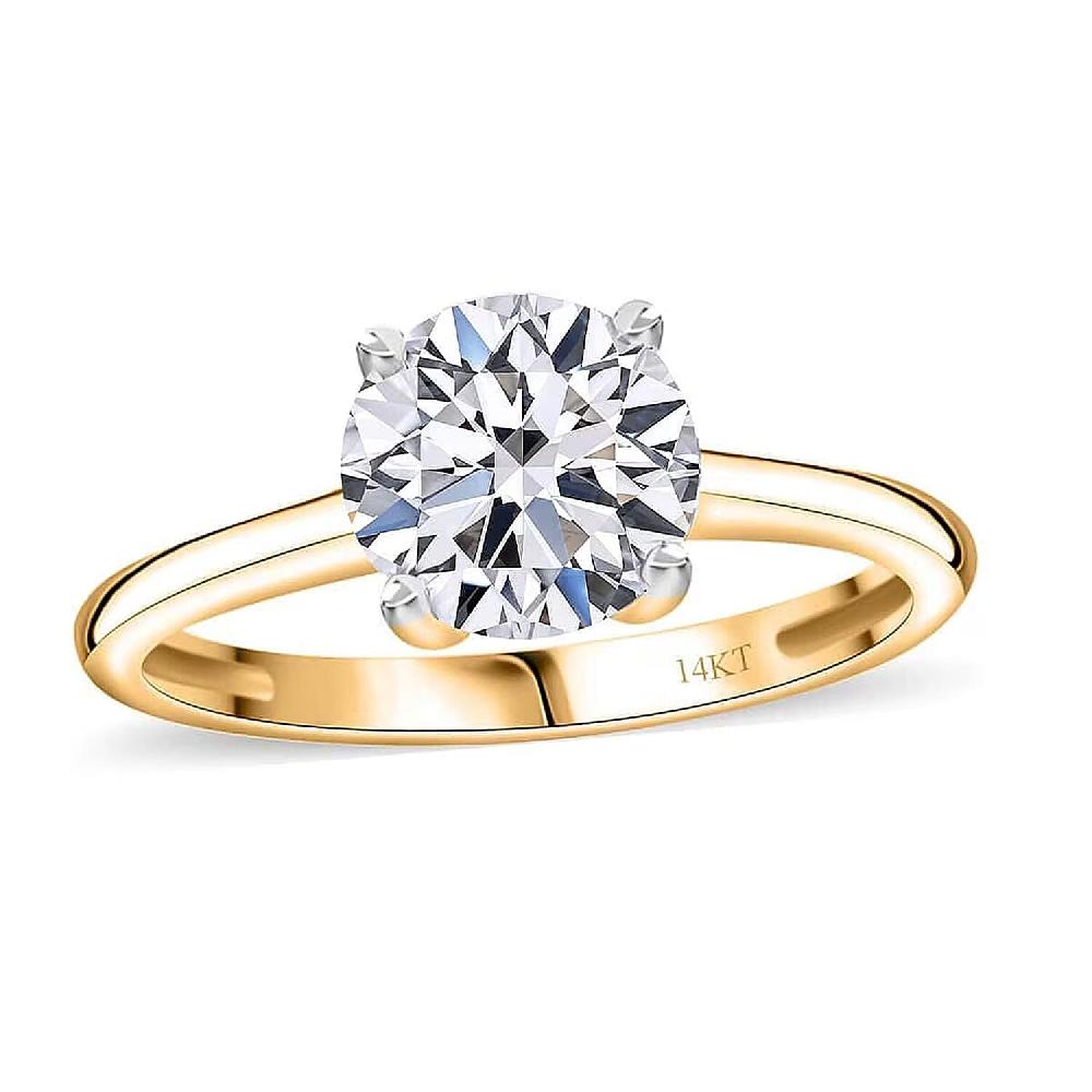shop lc IGI Certified Luxuriant Lab Grown Diamond G VS 3.00 ctw Ring in 14K Yellow Gold (Del. in 12-15 Days)