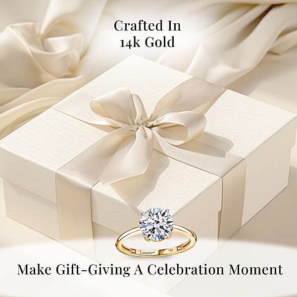 Shop Lc IGI Certified Luxuriant Lab Grown Diamond G VS 3.00 Ctw Ring In 14K Yellow Gold (Del. In 12-15 Days)