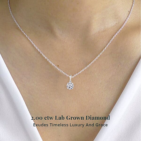 Shop Lc IGI Certified Luxuriant Lab Grown Diamond G VS2 3.00 Ctw Solitaire Pendant Without Chain In 950 Platinum