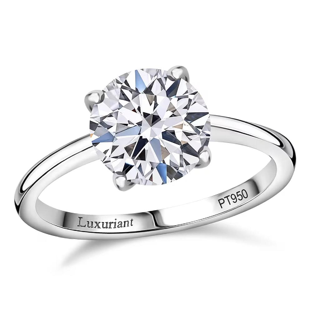 shop lc IGI Certified Luxuriant Lab Grown Diamond G VS2 3.00 ctw Solitaire Ring in 950 Platinum 4.75 Grams