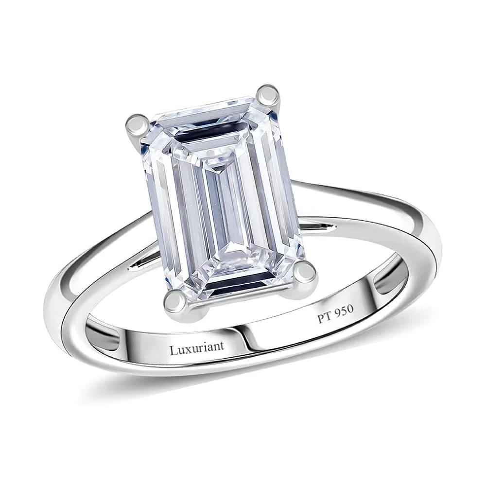 shop lc IGI Certified Luxuriant Lab Grown Diamond G VS2 5.00 ctw Ring in 950 Platinum (Size 8.0) 4.80 Grams