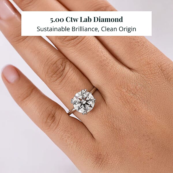 Shop Lc IGI Certified Luxuriant Lab Grown Diamond Lab Grown Blue Diamond Ring In 950 Platinum 5.00 Ctw