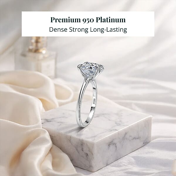 Shop Lc IGI Certified Luxuriant Lab Grown Diamond Lab Grown Blue Diamond Ring In 950 Platinum 5.00 Ctw