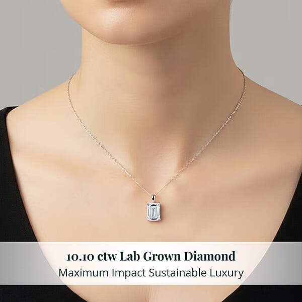 Shop Lc IGI Certified Luxuriant Lab Grown Diamond Pendant Necklace In 950 Platinum 10.10 Ctw (20 Inches) (G VS)