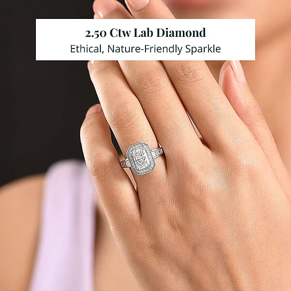 Shop Lc IGI Certified Luxuriant Lab Grown Diamond Ring In 950 Platinum 2.50 Ctw