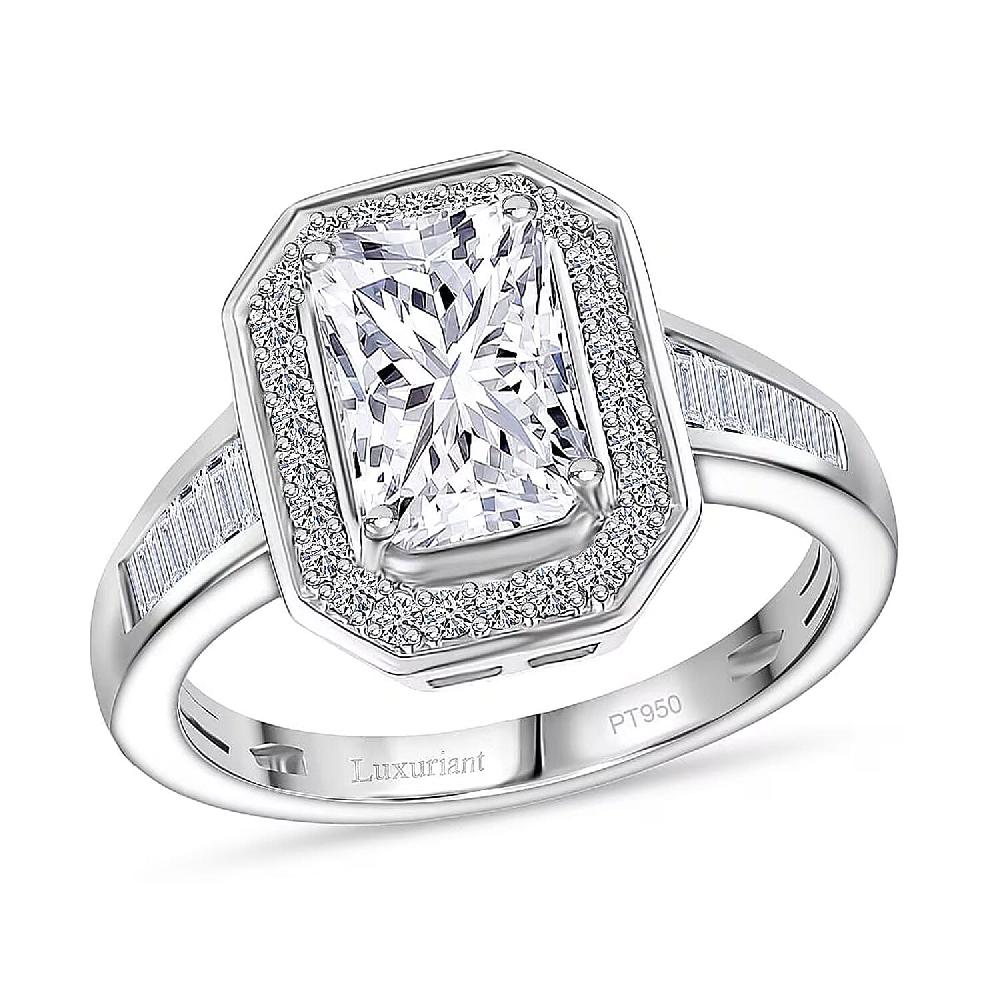 shop lc IGI Certified Luxuriant Lab Grown Diamond Ring in 950 Platinum 2.50 ctw