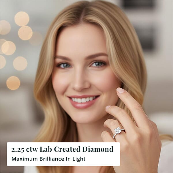 Shop Lc IGI Certified Luxuriant Lab Grown Diamond SI1-SI2 2.25 Ctw Ring In 14K White Gold