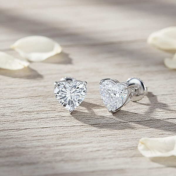 Shop Lc IGI Certified Luxuriant Lab Grown Diamond Solitaire Earrings In 950 Platinum 5.00 Ctw (E-F VS)