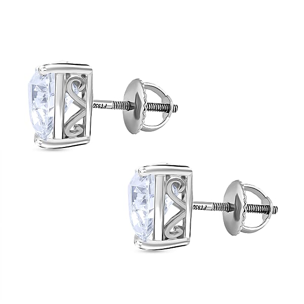 Shop Lc IGI Certified Luxuriant Lab Grown Diamond Solitaire Earrings In 950 Platinum 5.00 Ctw (E-F VS)