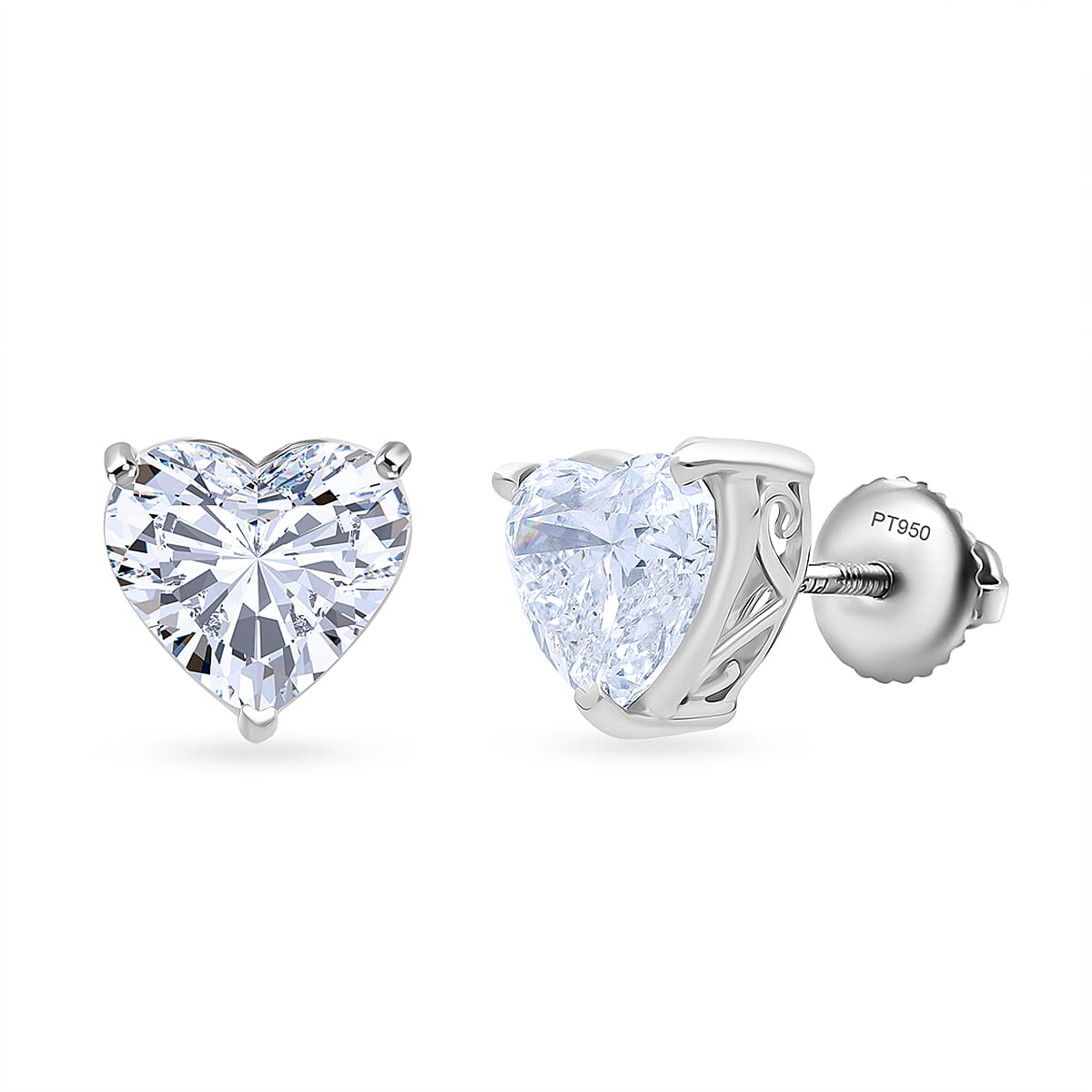 shop lc IGI Certified Luxuriant Lab Grown Diamond Solitaire Earrings in 950 Platinum 5.00 ctw (E-F VS)