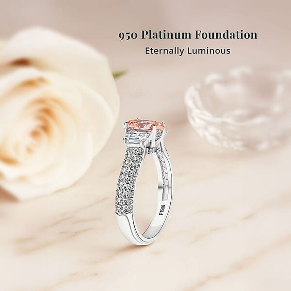 Shop Lc IGI Certified Luxuriant Lab Grown Pink Diamond (IR) 11.0) VS And Lab Grown Diamond 2.00 Ctw Ring In 950 Platinum